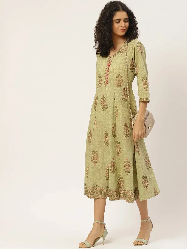 stylish-olive-cotton-a-line-dress