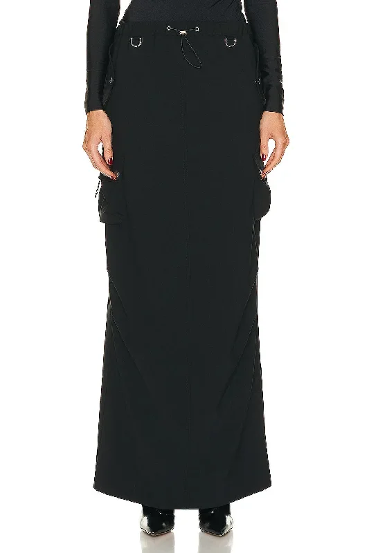 Tailored Cargo Maxi Skirt