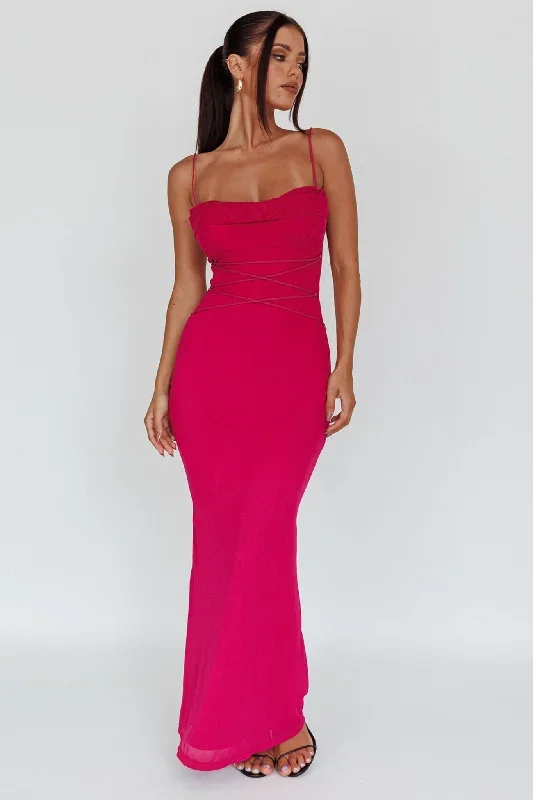 teava-laced-waist-maxi-dress-fuchsia