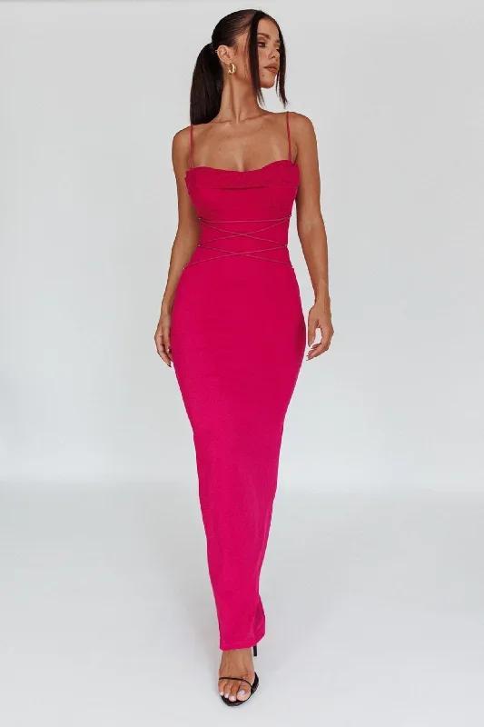 teava-laced-waist-maxi-dress-fuchsia