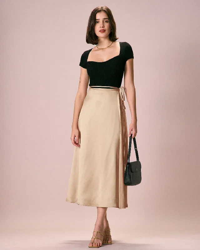 the-khaki-satin-lace-up-wrap-midi-skirt