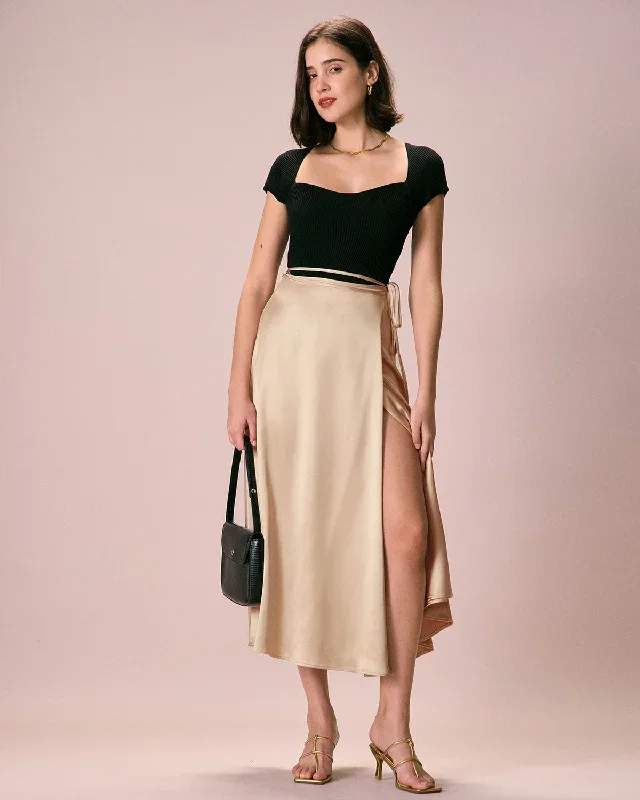 the-khaki-satin-lace-up-wrap-midi-skirt