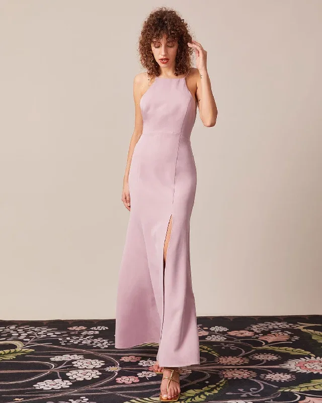 The Purple Cutout Back Mermaid Maxi Dress