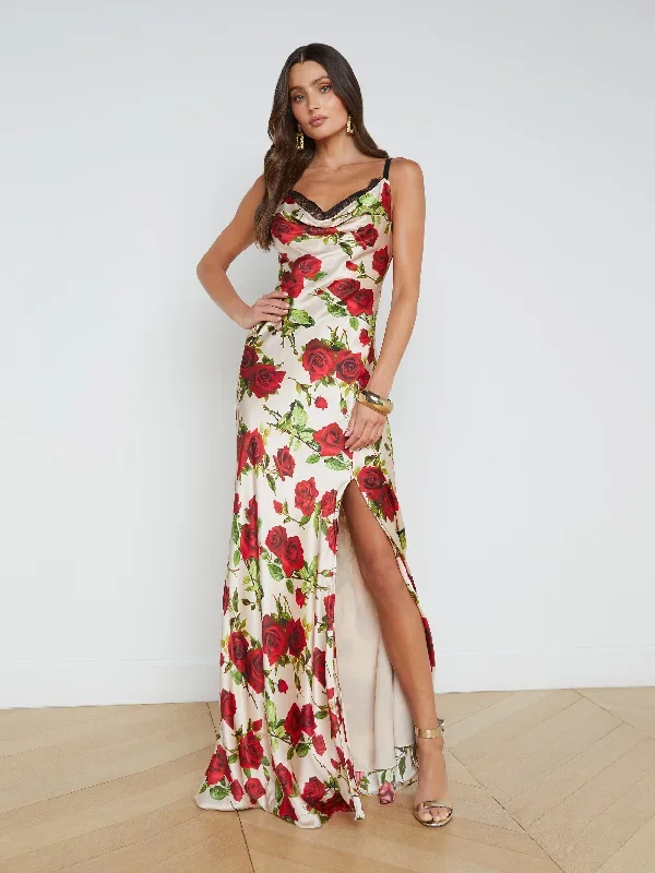 Venice Floral Silk Gown