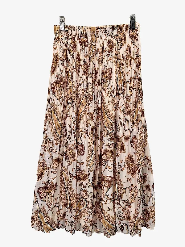 Witchery Everyday Paisley Pleated Midi Skirt Size 6