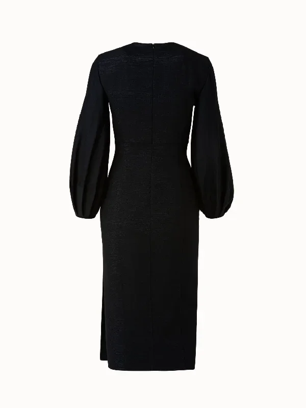 wool-lurex-double-face-knit-sleeve-dress-black